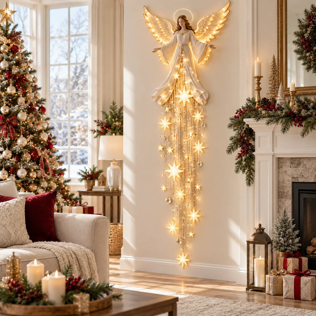 🔥Christmas Early Bird Special 69% OFF✨ Angel Blessing Starfall Wall Light – Heavenly Christmas Wall Decor