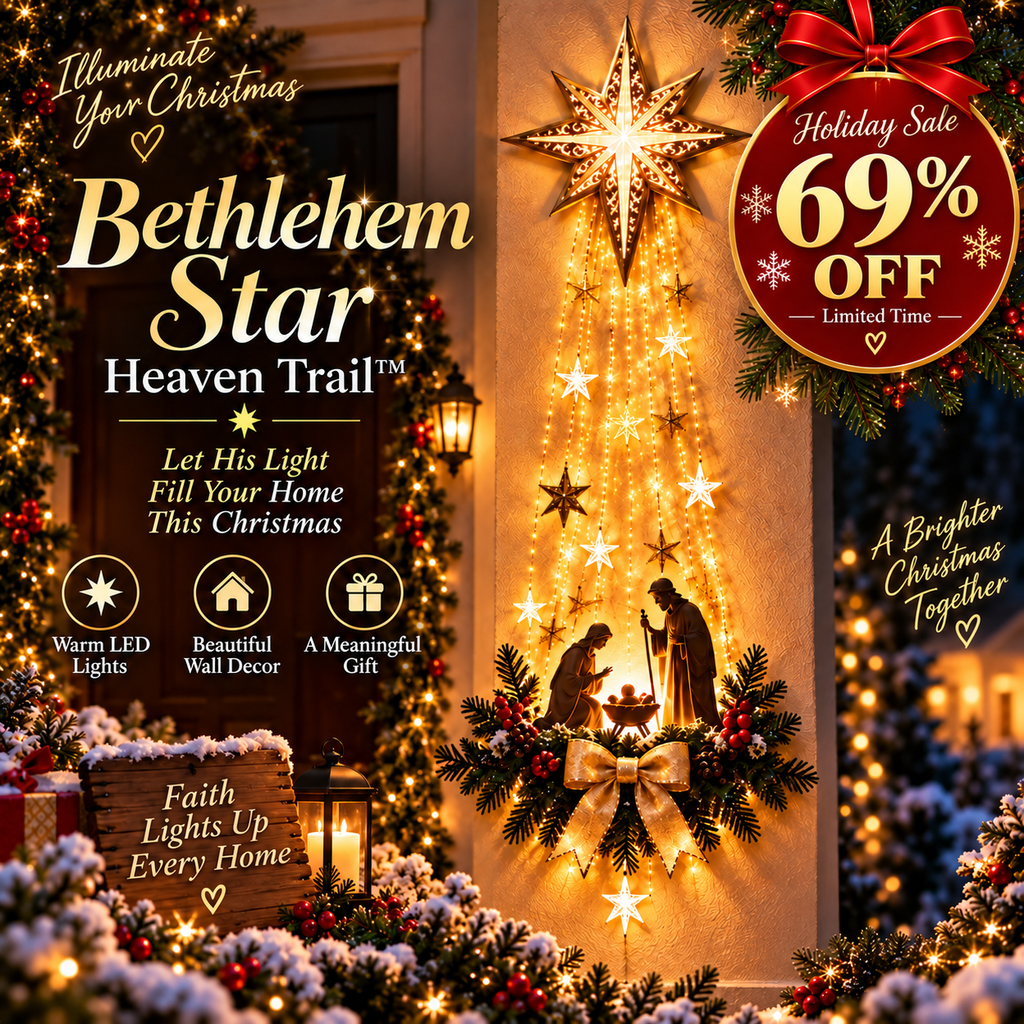 ✨Christmas Early Bird Special 69% OFF✨✝️ Bethlehem Star of Faith – Lighted Nativity Wall Decor